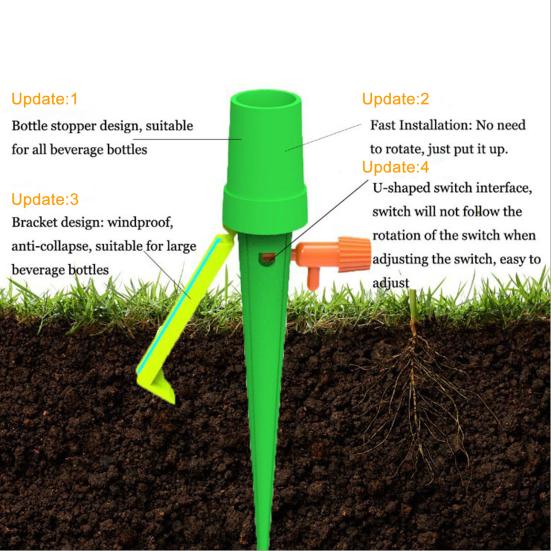 12 Pcs Plant Self Watering Spikes Adjustable Slow Release Watering Spikes Plant Drip Irrigation System with Drip Control Valve Switch for Indoor