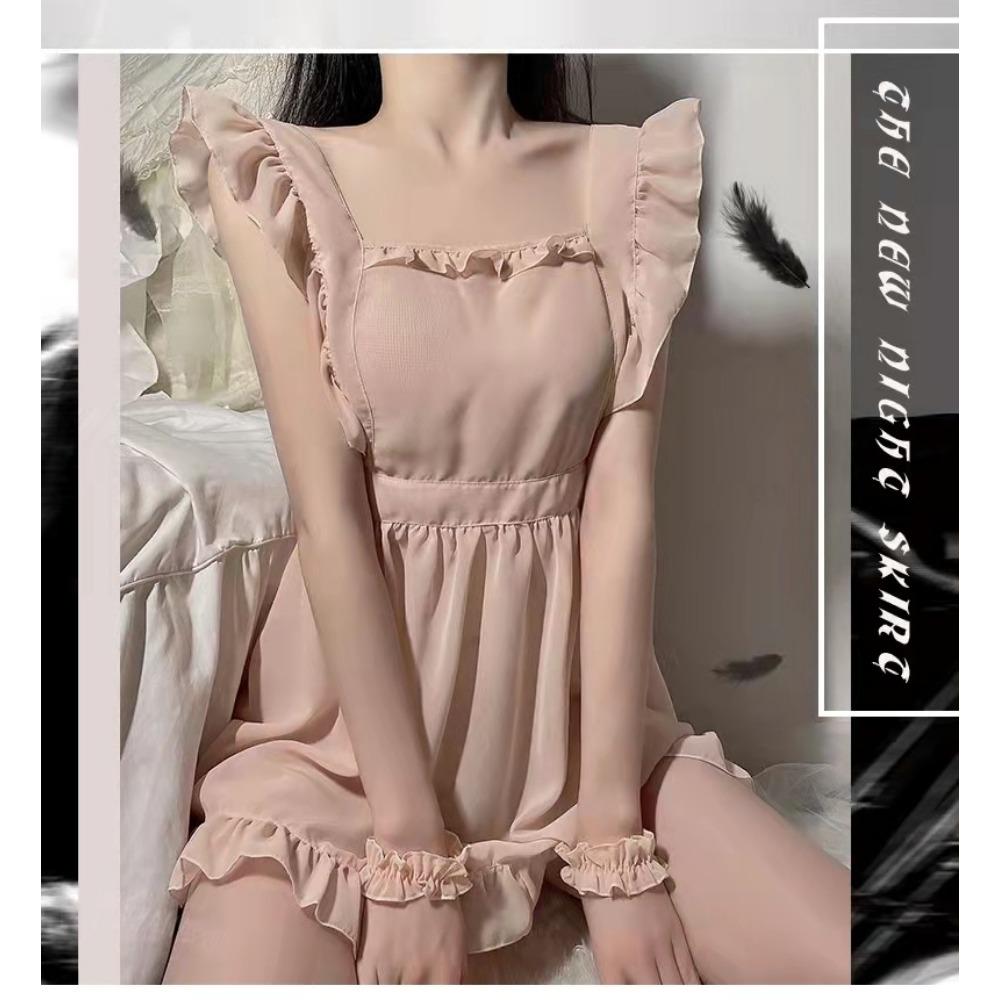 Sexy Lingerie Plus Size Seduction Chiffon Pajamas Maid Dress Passion Perspective Free Suit Uniform Woman