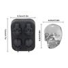 3D Totenkopf Eiswürfelform, macht vier lebensechte Schädel, Lebensmittelechtes flexibles Silikon Eiswürfelmaschine in Form