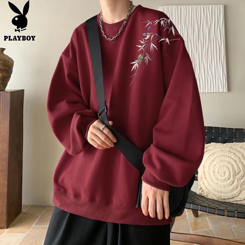 Playboy Men's Casual Crewneck Long Sleeve Sweatshirt