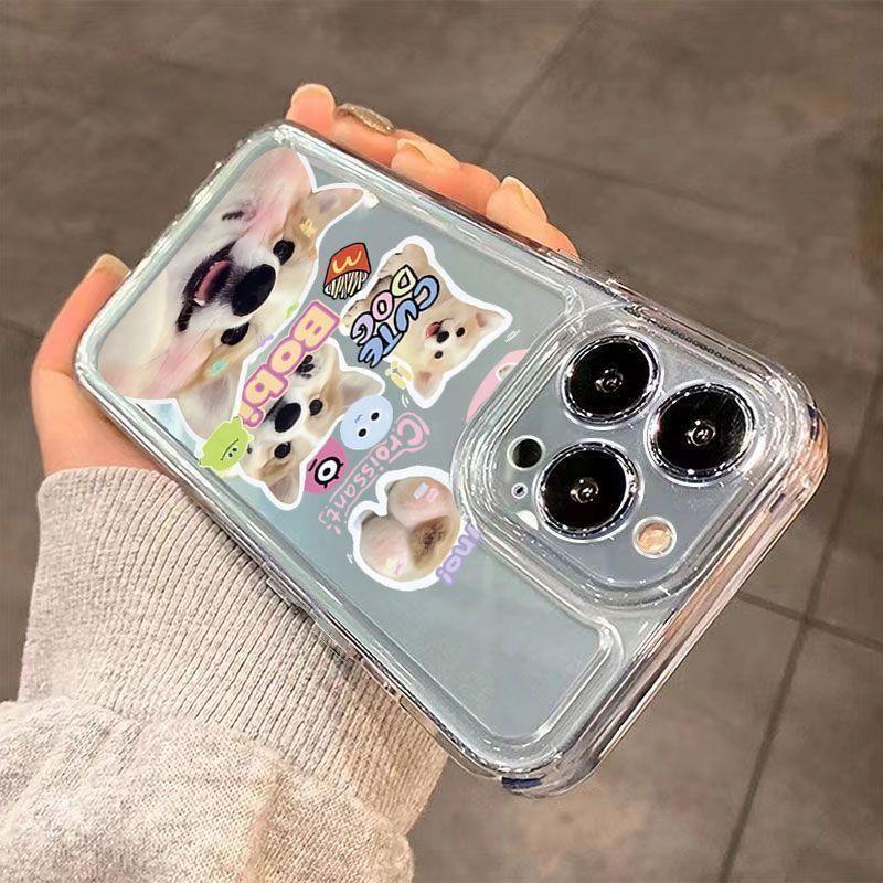 Cute Corgi Sticker Collage Phone Case for iPhone 17 16 15 14 13 12 11 16E Series Pro Max Plus Double Layer Protection