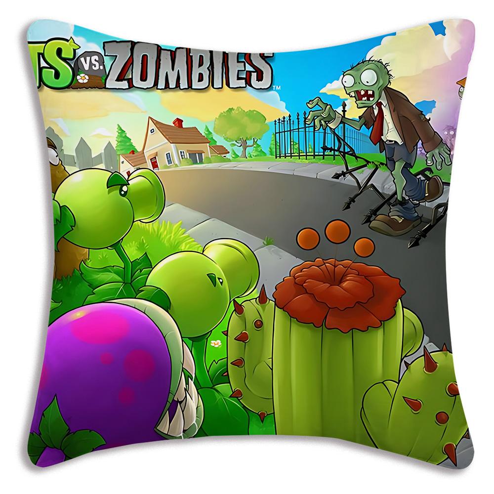 Game For Plantss Vs. Z-Zombies Pillow Covers Cartoon Sofa Decorative Home Double-sided Printing Short Plush Cute Cushion Cover