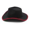 Crossed Edge Western Cowboy Hat Men'S And Women'S Outdoor Knight Hat Hemming Famous Style Curved Brim Top Hat