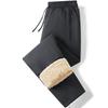 Men's Thickened Cotton and Fleece Trousers, Autumn/Winter Casual Lambskin Sweatpants