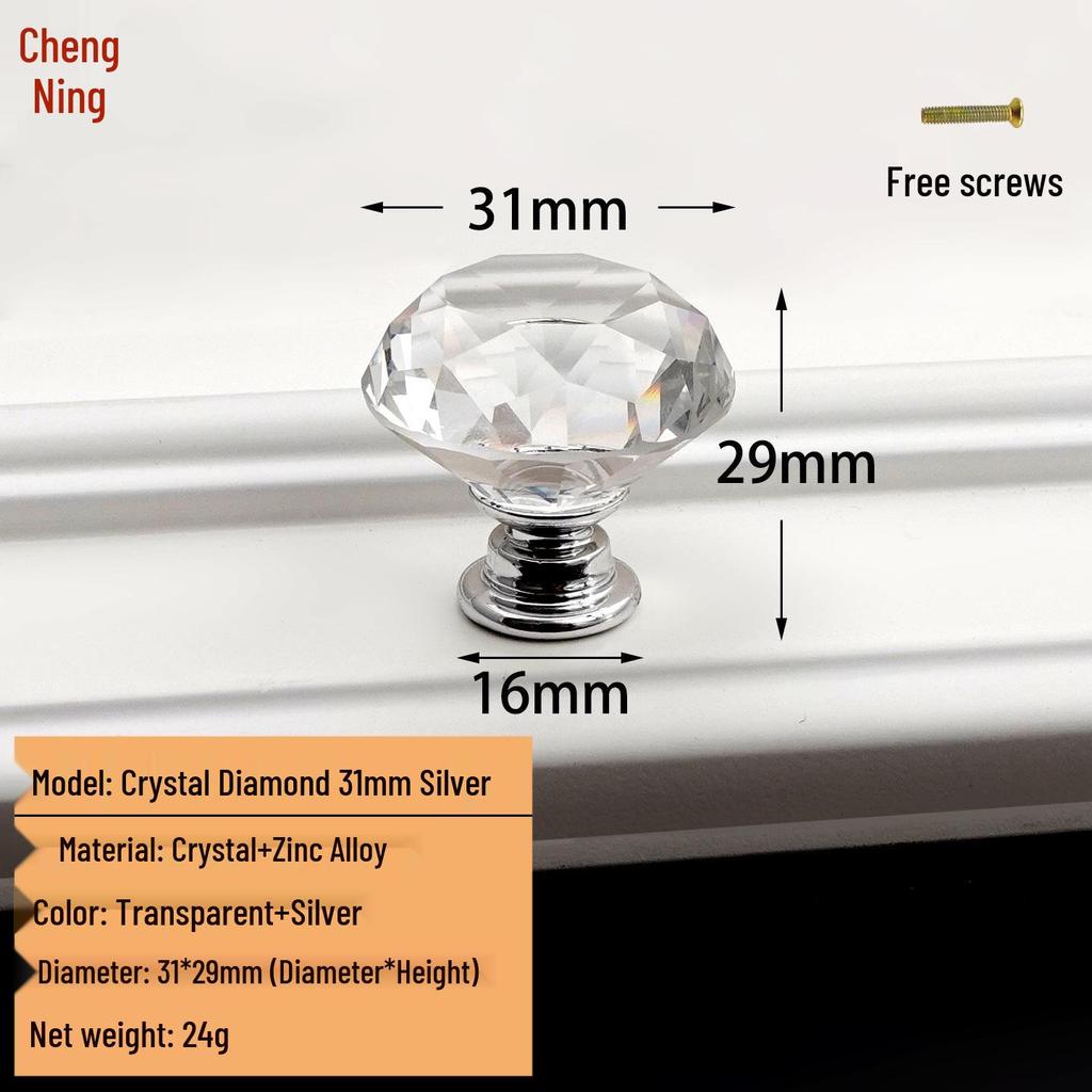 Crystal Clear Acrylic Knob: Single Hole Diamond Design for Pot Lids, Wardrobes, and Drawers
