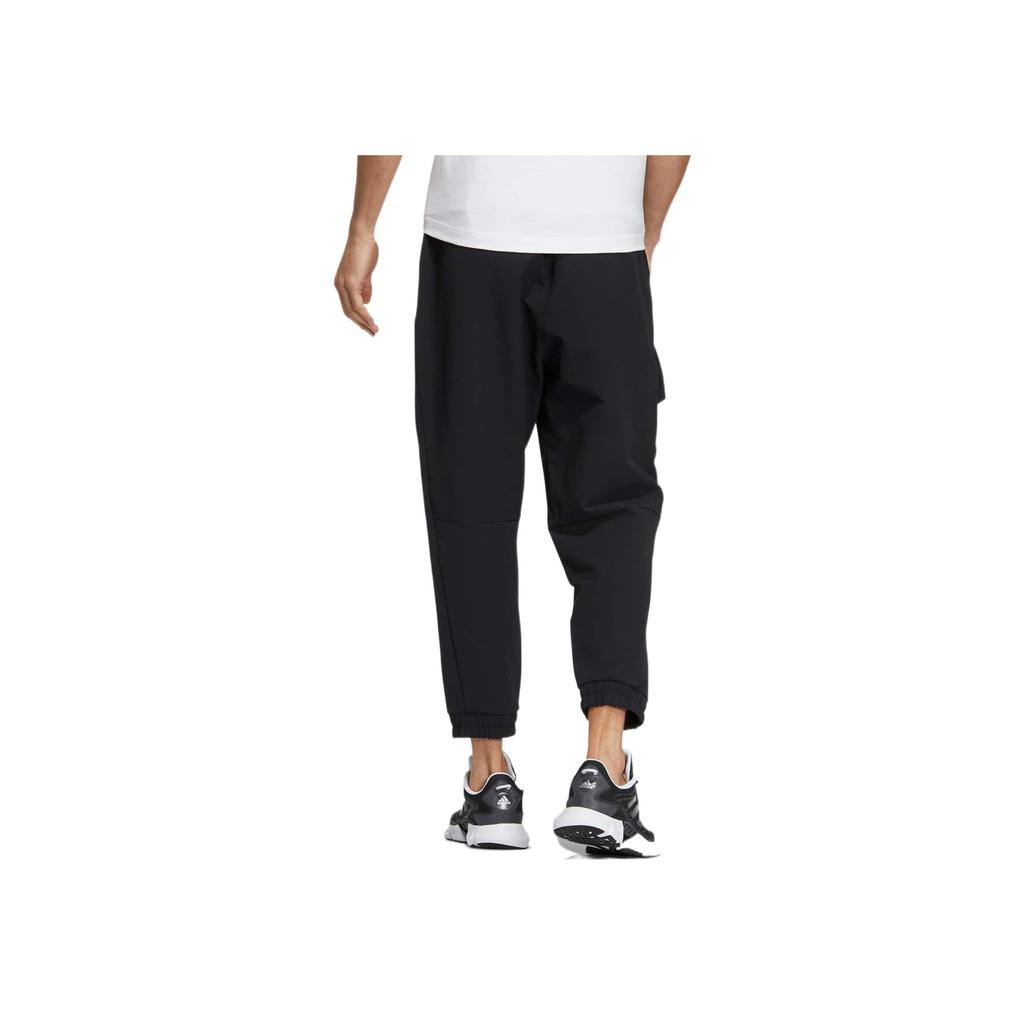 Adidas FW22 Solid Color Print Logo Jogger Pants With Button Pockets Men Bottoms Black HN9027