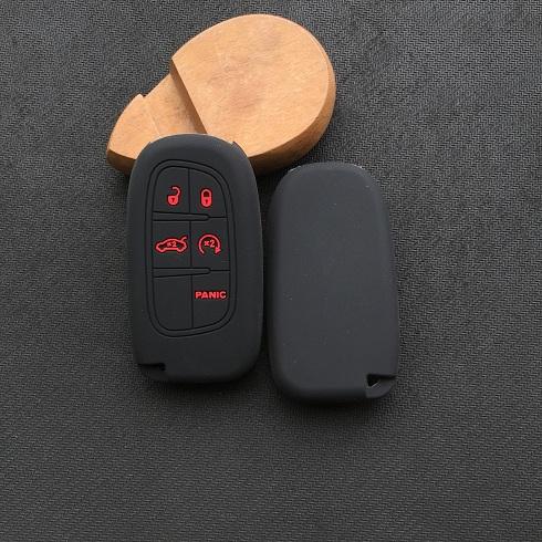 Silikon-Autoschlüsselhülle für Jeep Cherokee DODGE RAM Durango Chrysler 5-Tasten-Schlüssel