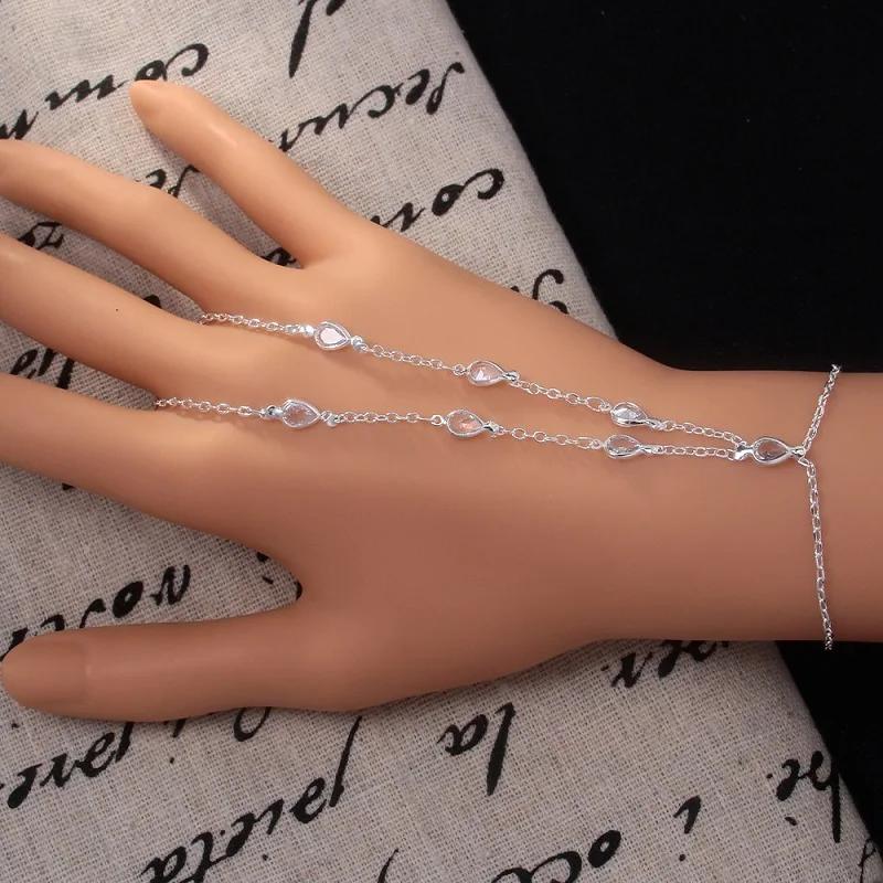 

Bohemia Shiny Rhombus Crystal Bracelet for Women Simple Thin Chain Finger Bracelet Jewelry Accessories Gift 2025 New