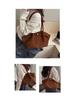 Women's Suede Pleated Tote Bag - Large Capacity, Retro Korean Style Shoulder Handbag for Autumn/Winter 2025