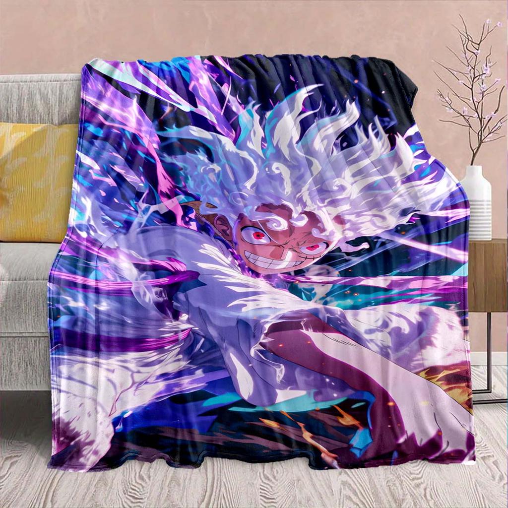 One Piece Anime Flannel Blanket - Soft Warm Perfect for Sofa, Bedding Camping Travel Office Home Decor 
