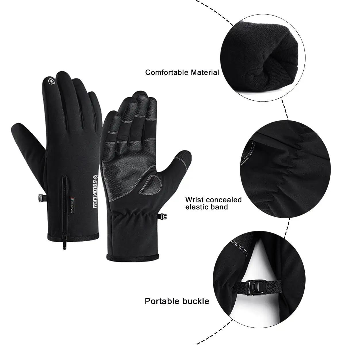 Motorcycle Gloves Driving Riding Winter Thermal Warm Gloves Windproof Anti-slip Touch Screen Gloves Universal