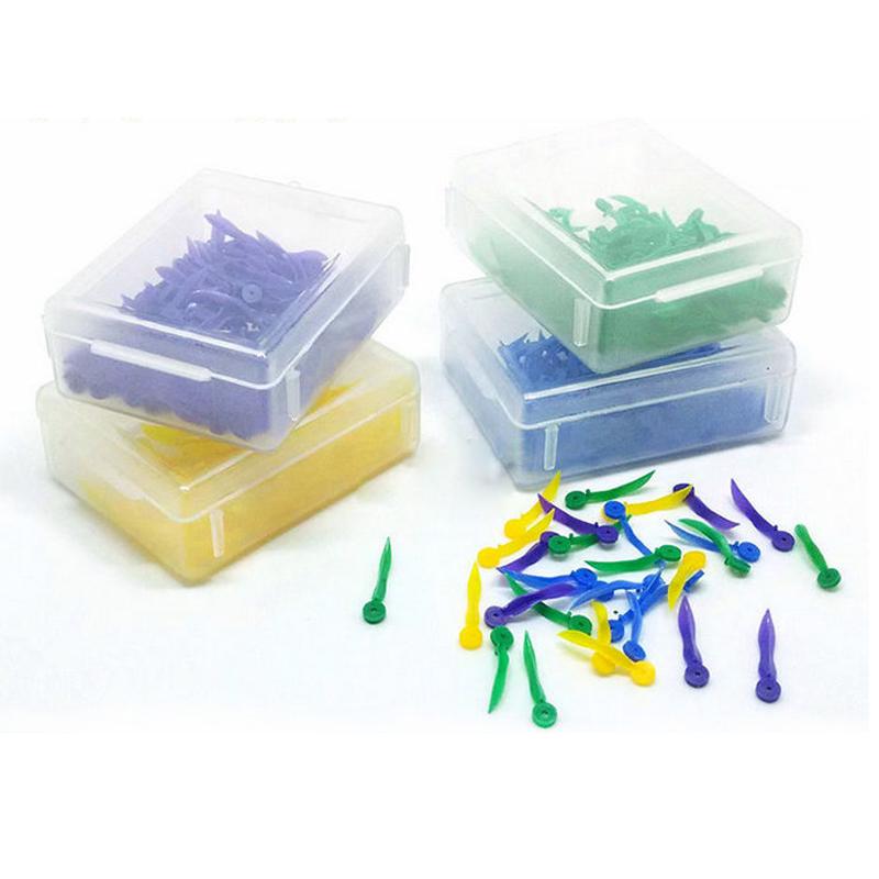 100 teile/schachtel Einweg Dental Keile Medizinische Kunststoff Arc Konkaven Design Diastema Keile Mit Ende Kreisförmige Loch Zahnarzt Pflege Werkzeug