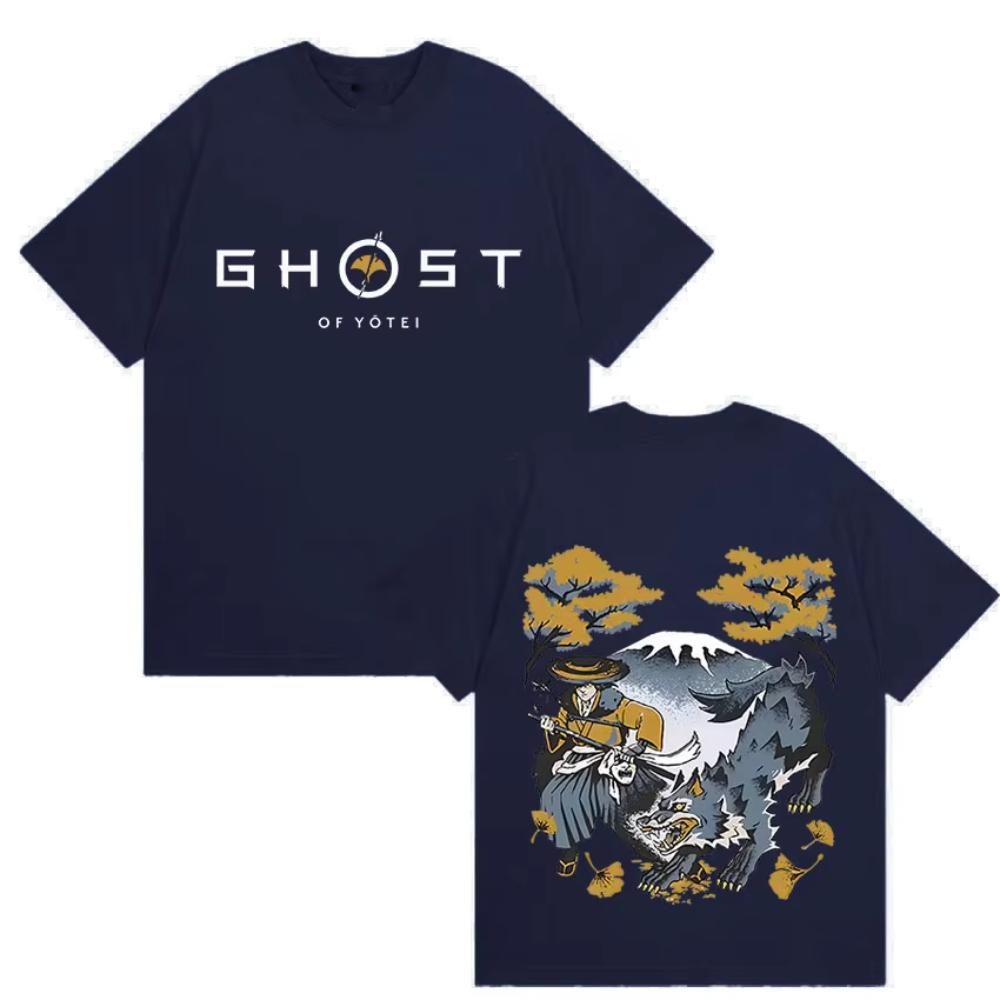 Japanisches Spiel Ghost of Yotei Grafik T-Shirt Herren Damen Mode Harajuku Kleidung T-Shirt Lässig Hohe Qualität Männliches Baumwoll-T-Shirt