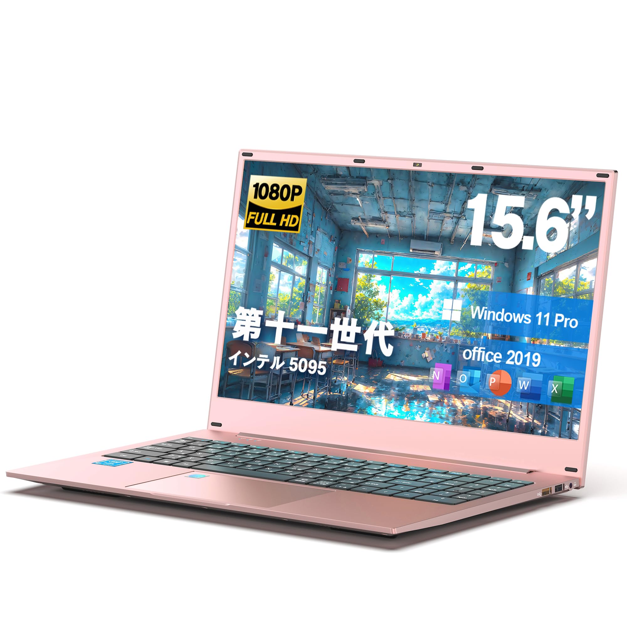 

Genuine 2025 Model Wingame Celeron PC with Windows 11 MS Office Angle IPS Fingerprint Laptop, Pink, 15.6-inch, N5095, Business-Grade Pro, 2019, 180° рожевий