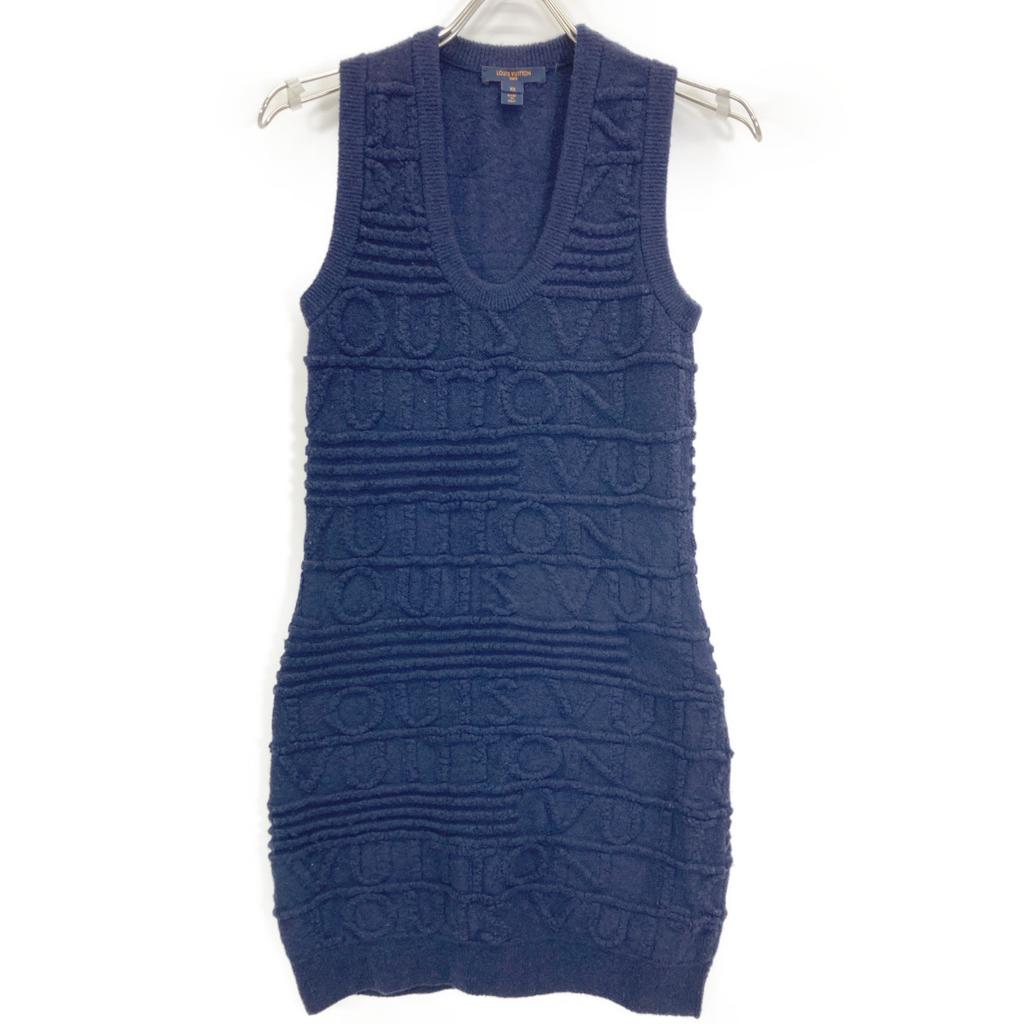 Louis Vuitton RW202W XZX FJKD09 Navy Knit Sleeveless Dress Dress XS NavyUsed