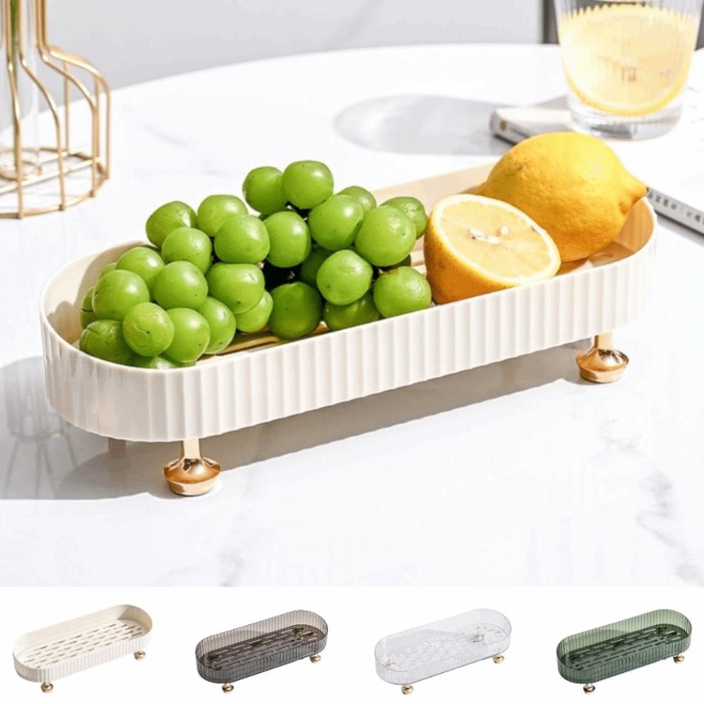 Large Capacity Makeup Holder Anti-Slip Base Countertop Organizer Bathroom Vanity Tray Dresser Use