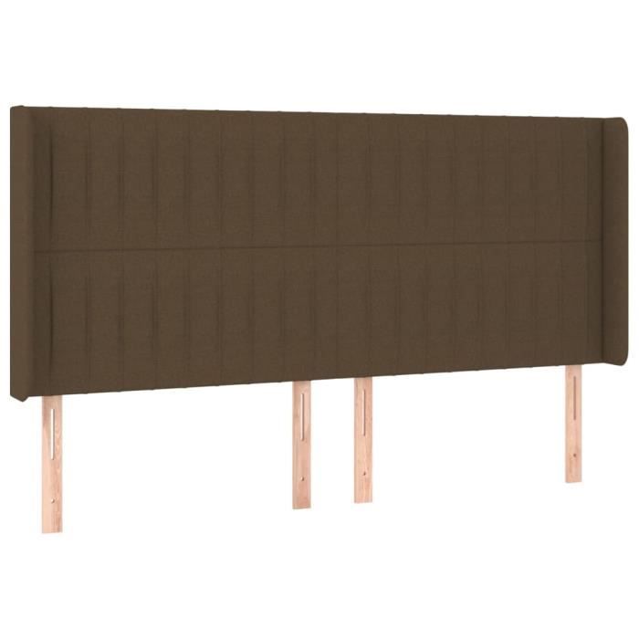 VidaXL Headboard with Ears Dark Brown 183x16x118-128 Cm Fabric3119835