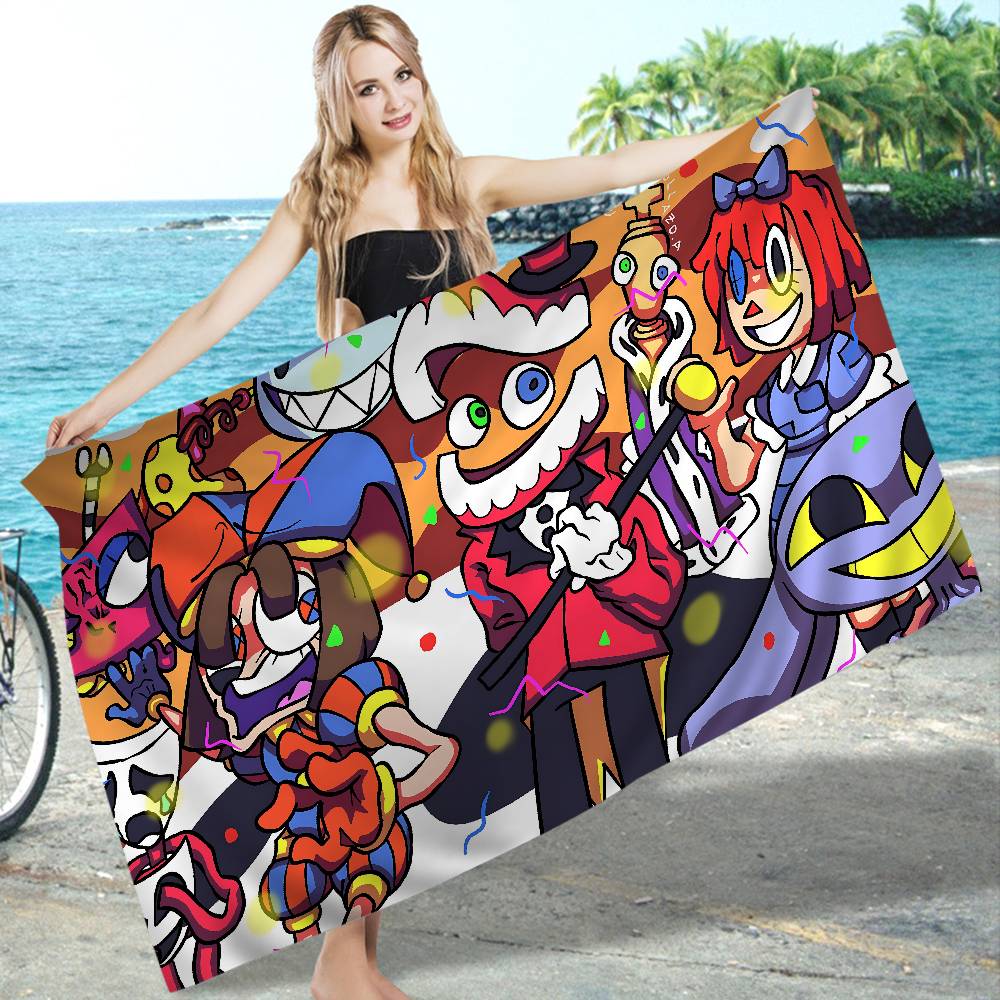 The Amazing Digital Circus Microfiber Blanket Quick Drying Beach Towels Oversized Printing Super Absorbent Pool Towel Blanket