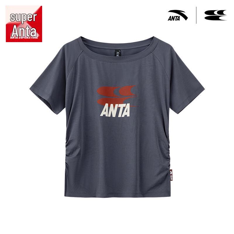 Anta x Crying Center Collaboration Women s Slant Shoulder Sports T-Shirt S