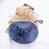 Elegant Women's Organza Sun Hat with Wide Brim & Floral Fascinator - Breathable, Stretch-Fit for Parties & Church