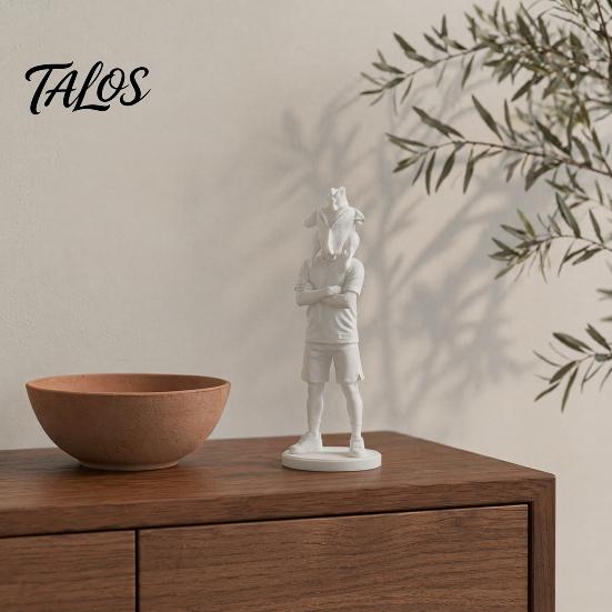 Trendy Chicken Figure 3D Printed Roast Head Man Statue, Creative Desktop Ornament, Compact Accessory Minimalist Modern Statue for Home Office Tabletop