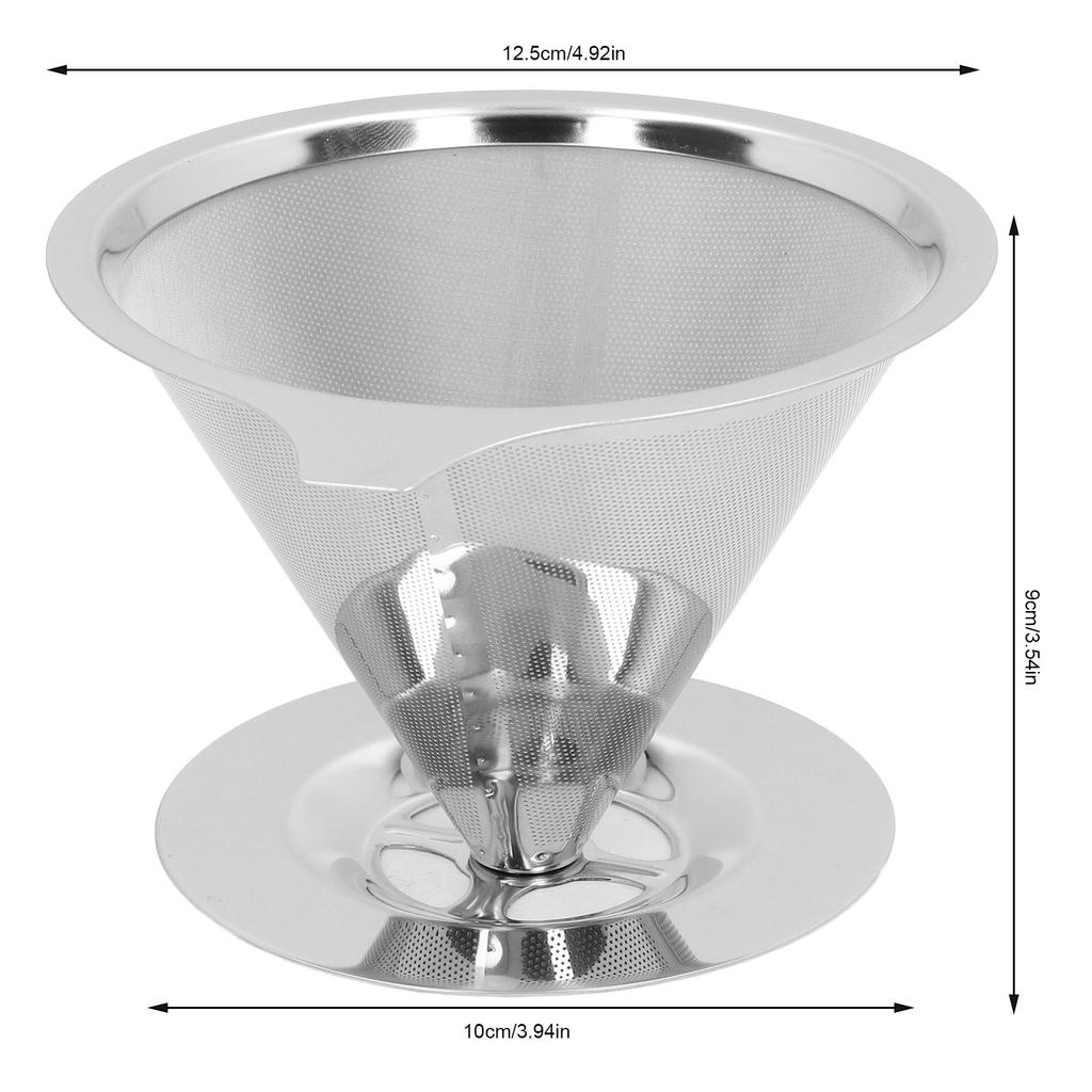 Pour Over Coffee Dripper Slow Drip 1 To 6 Cups Cone Filter Strainer Reusable Stainless Steel