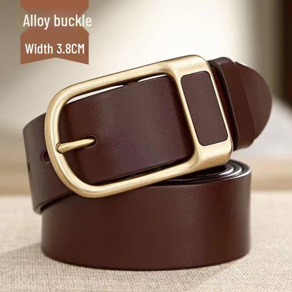 Trendy Men's Pin Buckle Leather Belt - Casual Versatile Waistband for Jeans