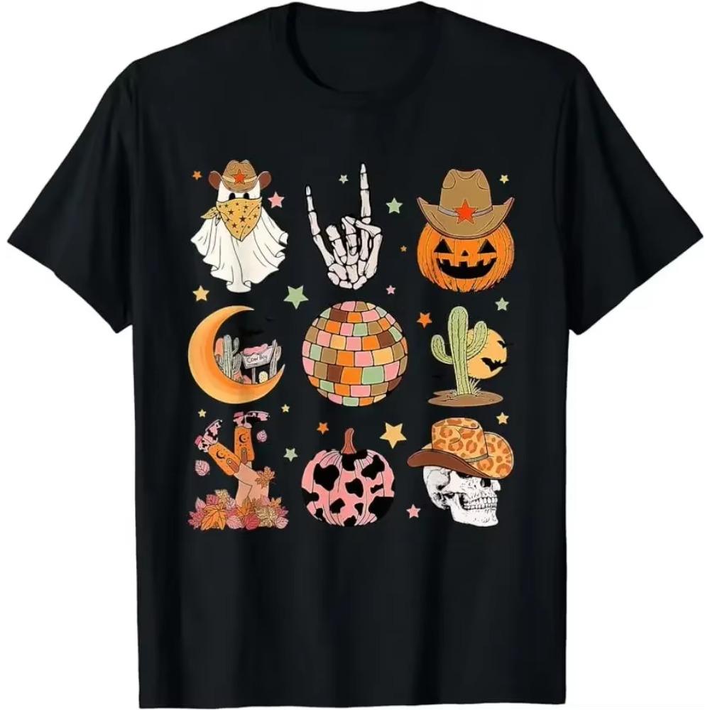 Funny Ghost Ghostly Gardening Plant Retro Halloween Costume T-Shirt Custom Printed Man Summer Classic Streetwear Loose Tops