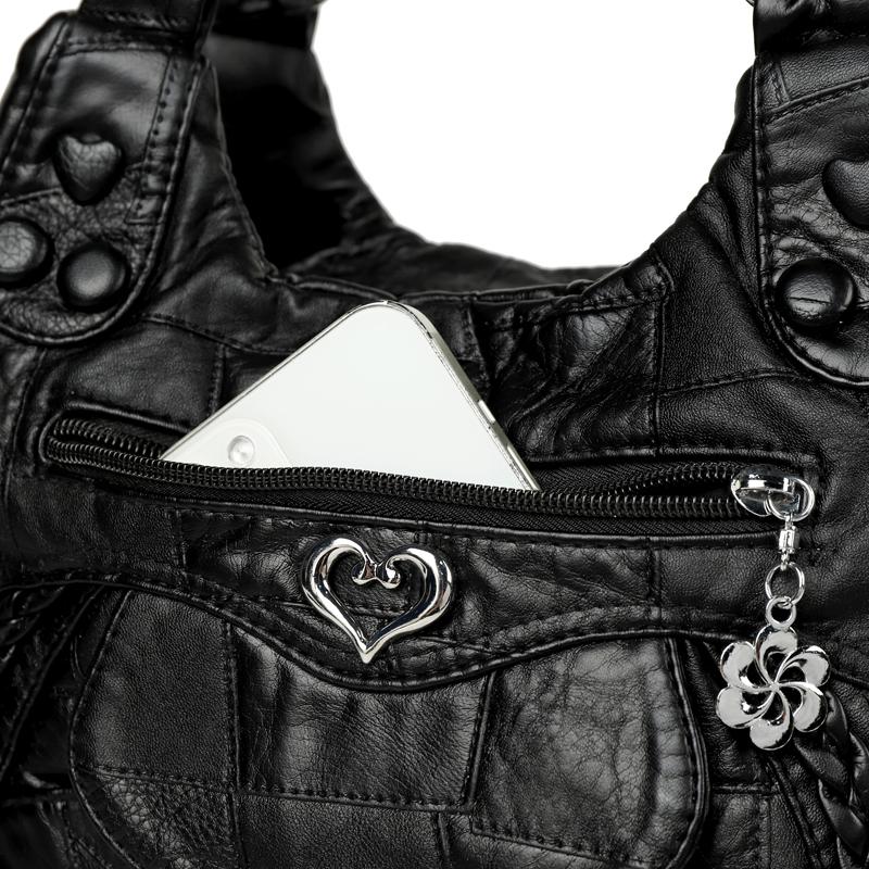Middle-aged Mother Bag Women's Crossbody Bag Large Capacity Soft Leather Hand Shoulder Bag