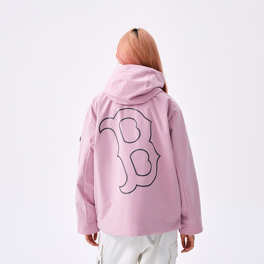 New MLB Basic Collection Basic Boston Red Sox SS25 Jackets Coats Unisex Heather Gray Purple 3AWJB0351-43PPM