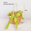 with Pearl Hand-held Weaving Flower Basket Vegetable Fruit Flowers Holder  Living Room Decoration