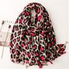 Spring and Summer Cotton Linen Feeling Leopard Printed Scarf With Tassel Headscarf Dubai Turkey Palestinian Hijab Scarves