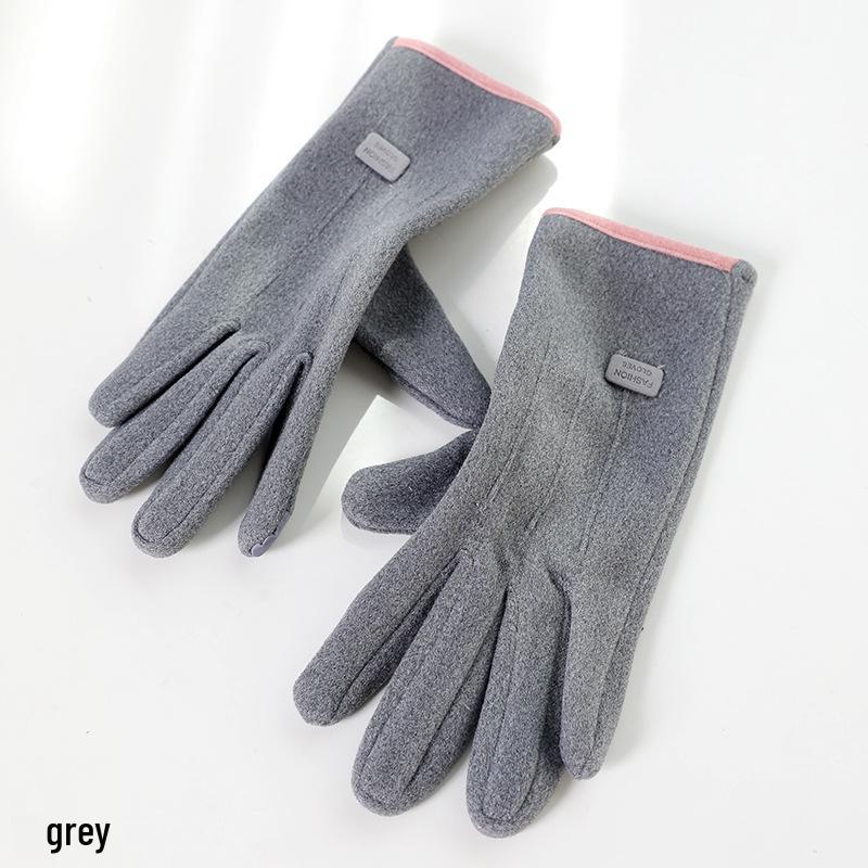 Women's Winter Touchscreen Cycling Gloves - Thicken Velvet, Warm, Cold-Proof, Cute for Autumn & Winter