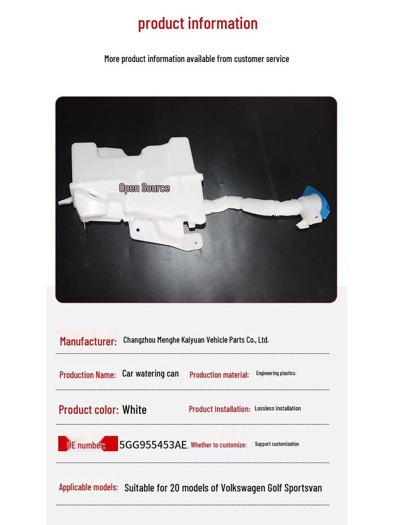 Compatible Washer Fluid Reservoir for 20 Volkswagen Golf Sportsvan Models