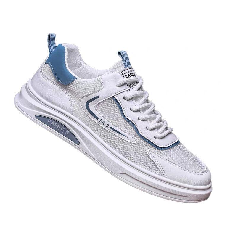 2024 Men's Trendy White Breathable Mesh Sneakers: Summer Casual, Wear-Resistant Sports Shoes
