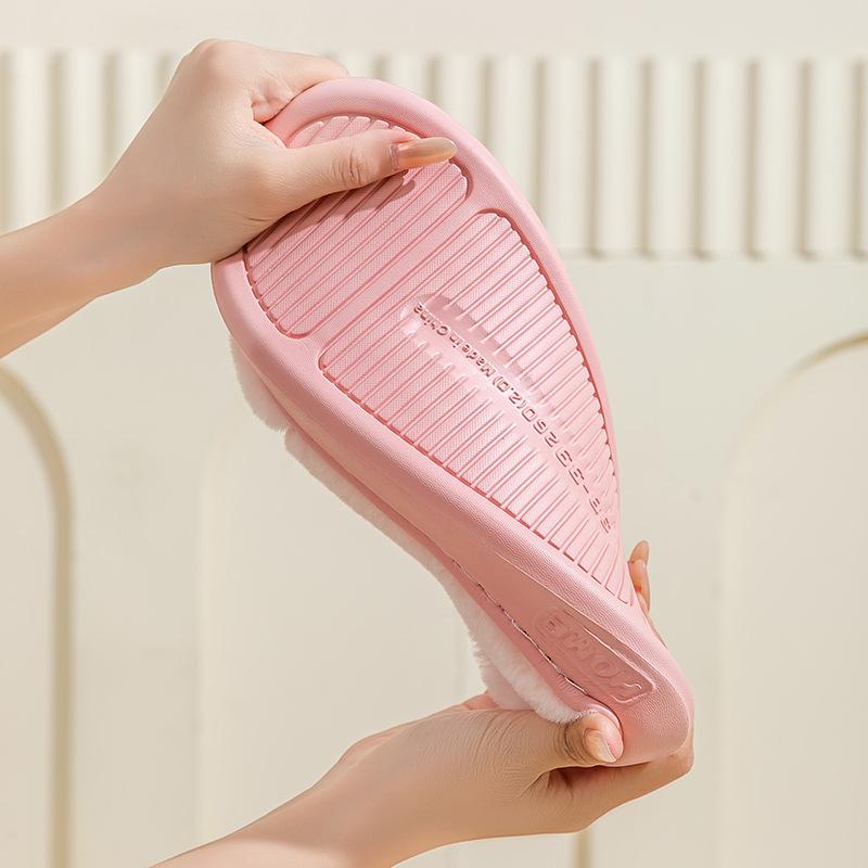 Cartoon Plush Cotton Shoes Autumn and Winter Indoor Home Plush EVA Sole, Couple Thick-soled Warm Cotton Slippers