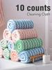 5pcs/10pcs Kitchen Dishwashing Cloth Superfine Fiber Water Absorbent Cleaning Cloth Multipurpose Household Cleaning Tools
