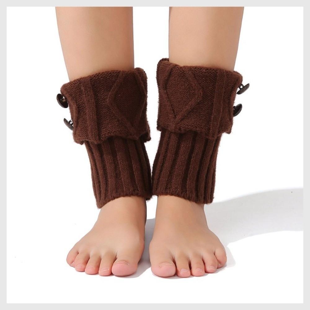 Buttons Crochet Knitted Leg Warmer Thermal Boot Cover New Short Leg Warmers  Autumn Winter