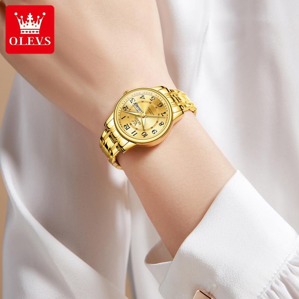OLEVS 2891 Hot Sales Oem Reloj Wrist Watch Oem Custom Watch Digital Dial Gold Stainless Luxury Woman Sports Quartz Watch