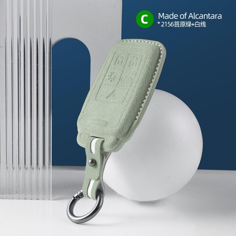 Suede Key Case for Volvo XC60, S60, XC40, XC90, S90, and V90 - Premium Key Cover and Protector Keybag Keychain