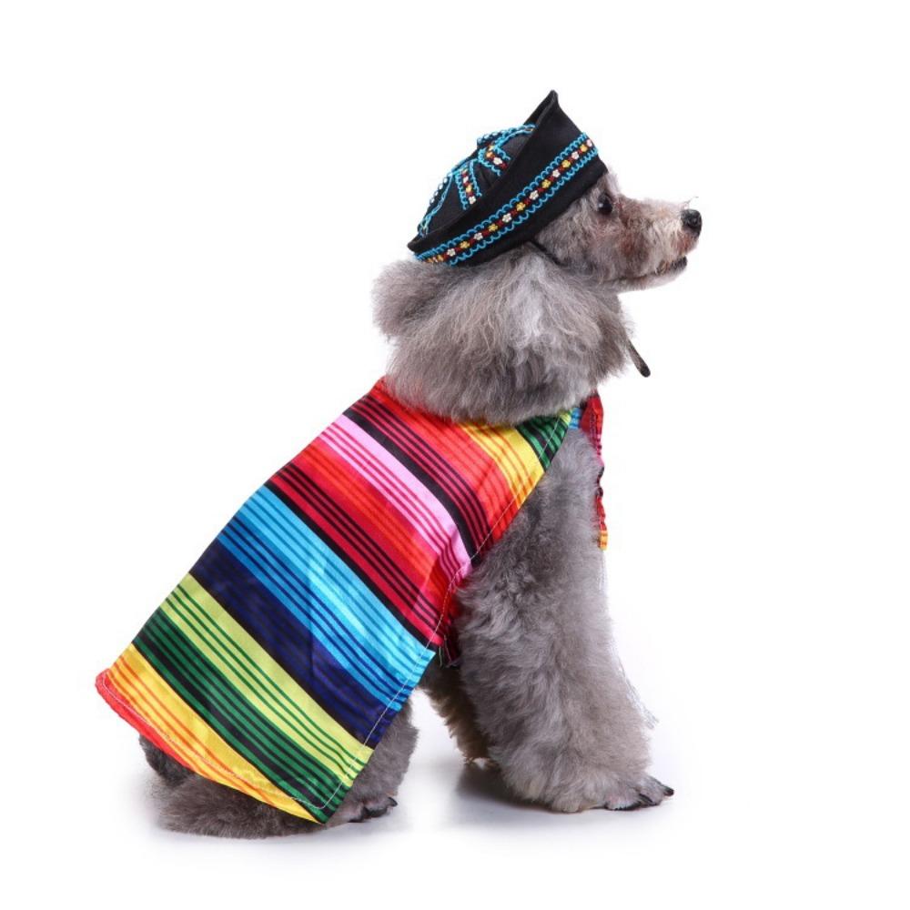 Christmas Hat Elk Snowman Panda Colored Strips Out Pet Dress Beautiful Christmas Dress Dress Up  Dog Clothes