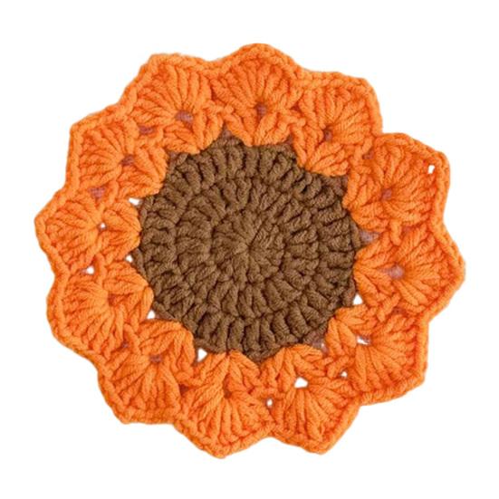 Flower Knitted Coasters Heat Insulation Placemat Non-slip Coaster Anti-scald Table Mats Kitchen Accessory