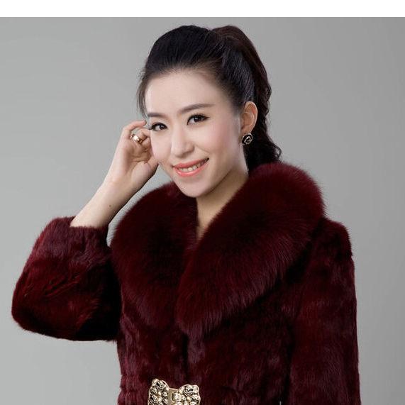 Autumn and Winter New Korean Version Imitation Rabbit Fur Short Fur Coat Women's Waist Middle-aged and Elderly Coat 30-50 Years Old