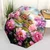 1pc Pastoral Landscape Automatic Open/Close Umbrella - Portable Collapsible Umbrella with 8-Rib Stability, Fashion Lovers Yy251017198