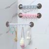 Hook Plastic Bathroom Sucker Vacuum Frame Towel Double Adjustable Wall Tool Shelves Flexible Cupboard Holder Hanger Organizer