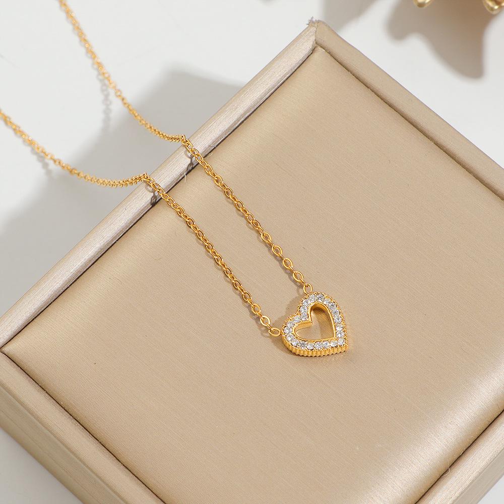 2026 Titanium Steel Love Heart Diamond Necklace for Women