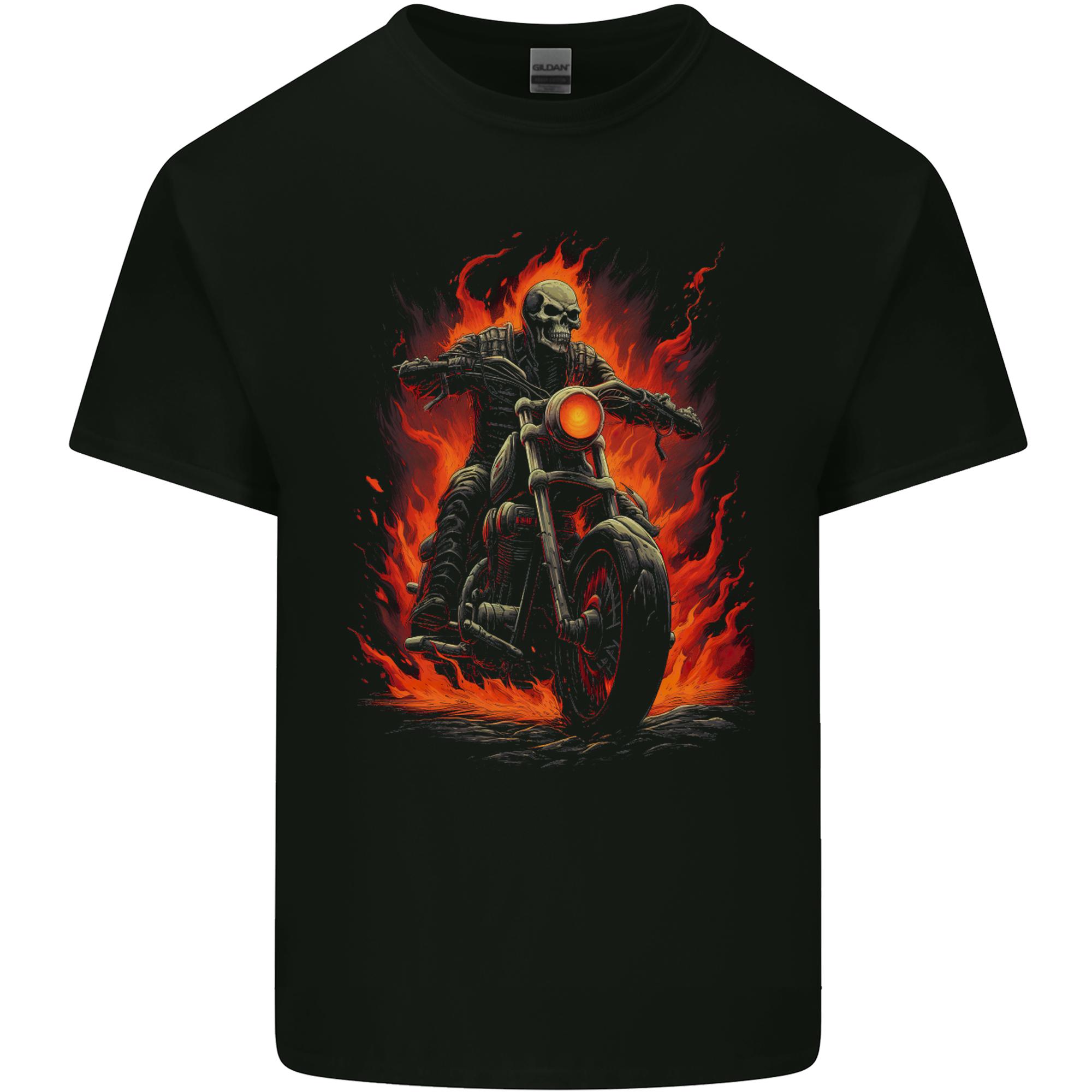 Skull Biker Motorcycle Motorbike Grim Reaper 31 Unisexs Light Cotton TShirt S