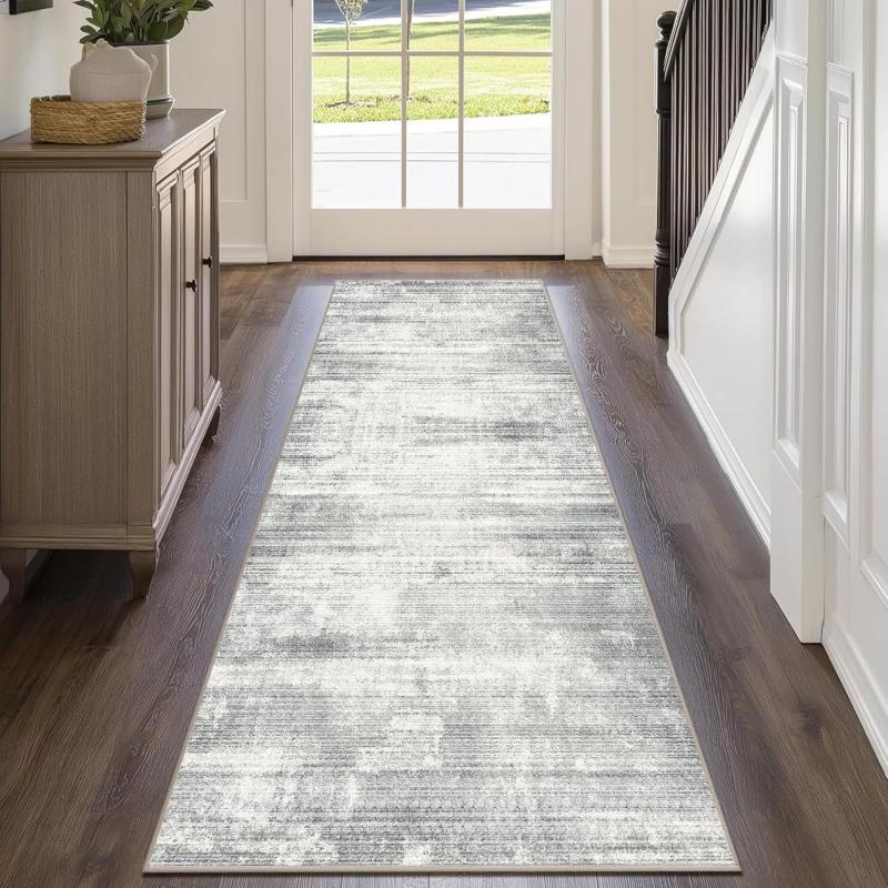 Modern Geometric Striped Runner Rug Machine Washable and Non-Slip Kitchen Mat Hallway Living Room Carpet Home Decoration