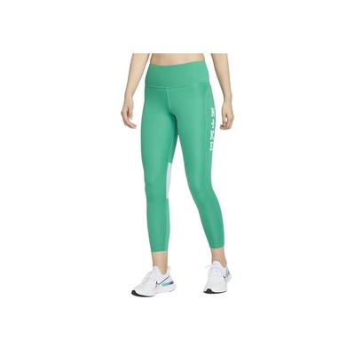 Epic Fast Color Block Letter Mid Rise Tight Nine Point Leggings Women Leggings Sea-God-Green DQ6331-371