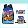 My Singing Monsters Cartoon Rucksack-Set Mit Atmungsaktivem Oxford-Stoff Für Schulkinder